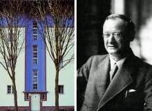 Z lewej: Osiedle-Podkowa (Hufeisensiedlung) w Britz, z lat 1925-1930, projektu Brunona Tauta; Z prawej: Bruno Tatu Z lewej: Osiedle-Podkowa (Hufeisensiedlung) w Britz, z lat 1925-1930, projektu Brunona Tauta; Z prawej: Bruno Tatu