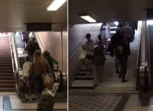 Schody na przystanku metra Odenplan w Sztokholmie Schody na przystanku metra Odenplan w Sztokholmie