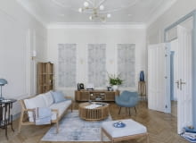 Aranżacja z błękitem - mieszkanie w łódzkiej kamienicy Aranżacja z błękitem - mieszkanie w łódzkiej kamienicy