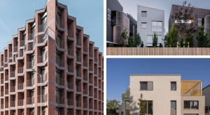 Z lewej: Bernardyńska 4 we Wrocławiu. Z prawej u góry: Murawa 2 w Poznaniu; Z prawej na dole: Dom Szczotkowany w Swarzędzu