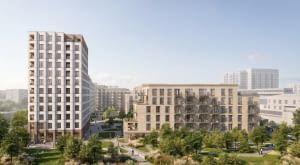 Nowa inwestycja Archicom u zbiegu ulic Postępu i Bokserskiej w Warszawie. Proj. WWAA