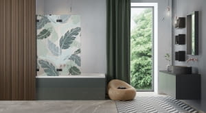 Parawan nawannowy Radaway Essenza z nadrukiem na szkle Jungle