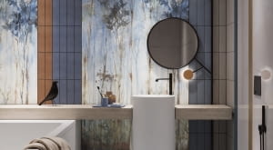 Czarna armatura w małej łazience