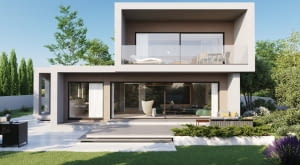 Nowoczesna architektura na otwartym planie wymaga zastosowania panoramicznych drzwi podnoszono-przesuwnych, jak Schüco LivIngSlide