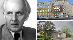 Z lewej: Romuald Gutt; Z prawej na górze: Gmach Warszawskiej Szkoły Pielęgniarstwa przy ul. Koszykowej 78; Z prawej na dole: Willa własna przy ul. Hoene-Wrońskiego 5 w Warszawie