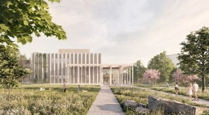 Olsztyński Teatr Lalek - widok od strony wejścia. Proj. plus3-archtekci