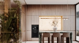 Dom nad jeziorem wpisany w pejzaż