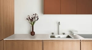 Woodeco Blat UltraFit Marmur Calacatta PK9024 płyta laminowana Dąb Karmel PD3053, Terracota PU1516