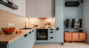 Nowoczesne małe mieszkanie w kolorach