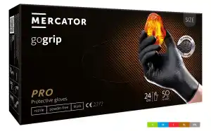 MERCATOR gogrip - 50 ks/balení - nitrilové rukavice, nepudrované, černá barva