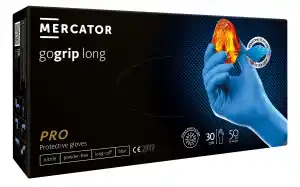 MERCATOR gogrip LONG blue, 50 pcs. powder-free, nitrile gloves