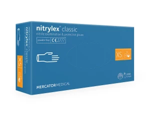 nitrylex classic txt blue - 200 ks/balení - vyšetřovací a ochranné rukavice, nitrilové, nepudrované, modrá barva