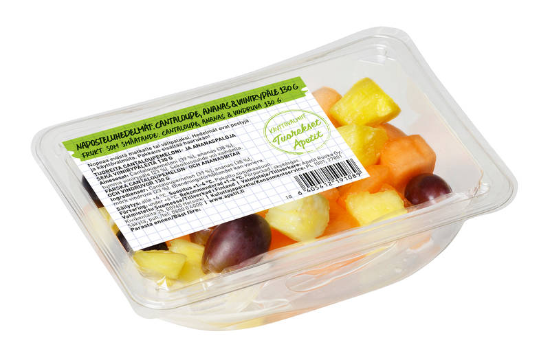 Apetit Tuorekset Naposteluhedelmät: Cantaloupe, ananas & viinirypäle 130 g