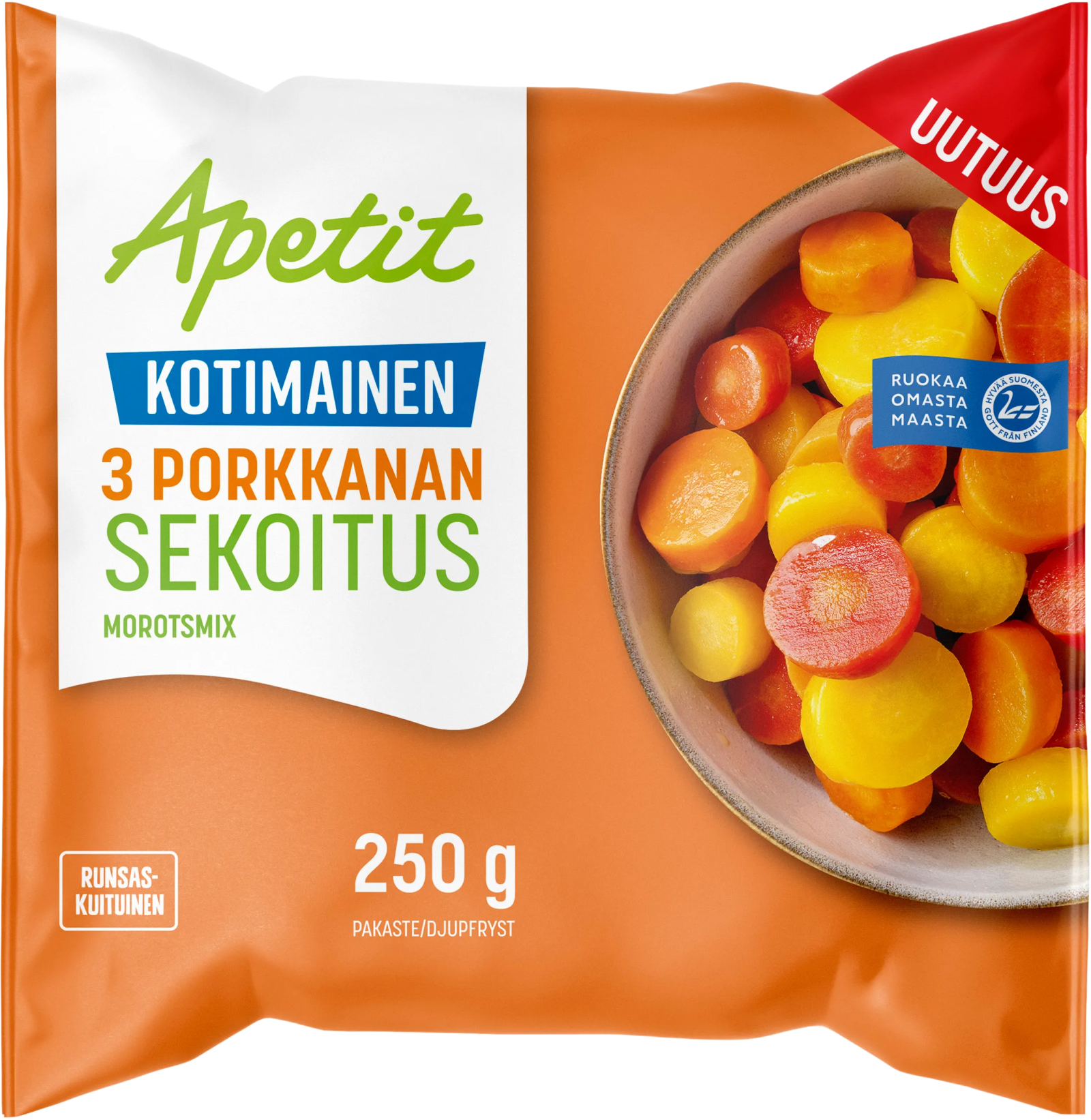 Apetit Kotimainen Kolmen porkkanan sekoitus pakaste 250g