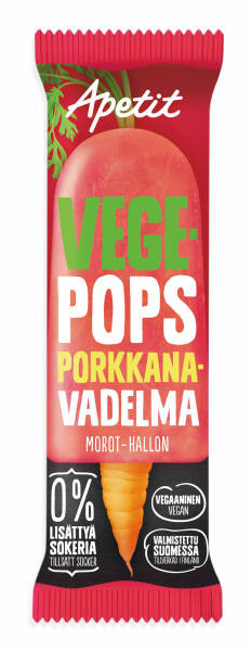 Apetit VegePops Keltainen Porkkana-Vadelma 52 g