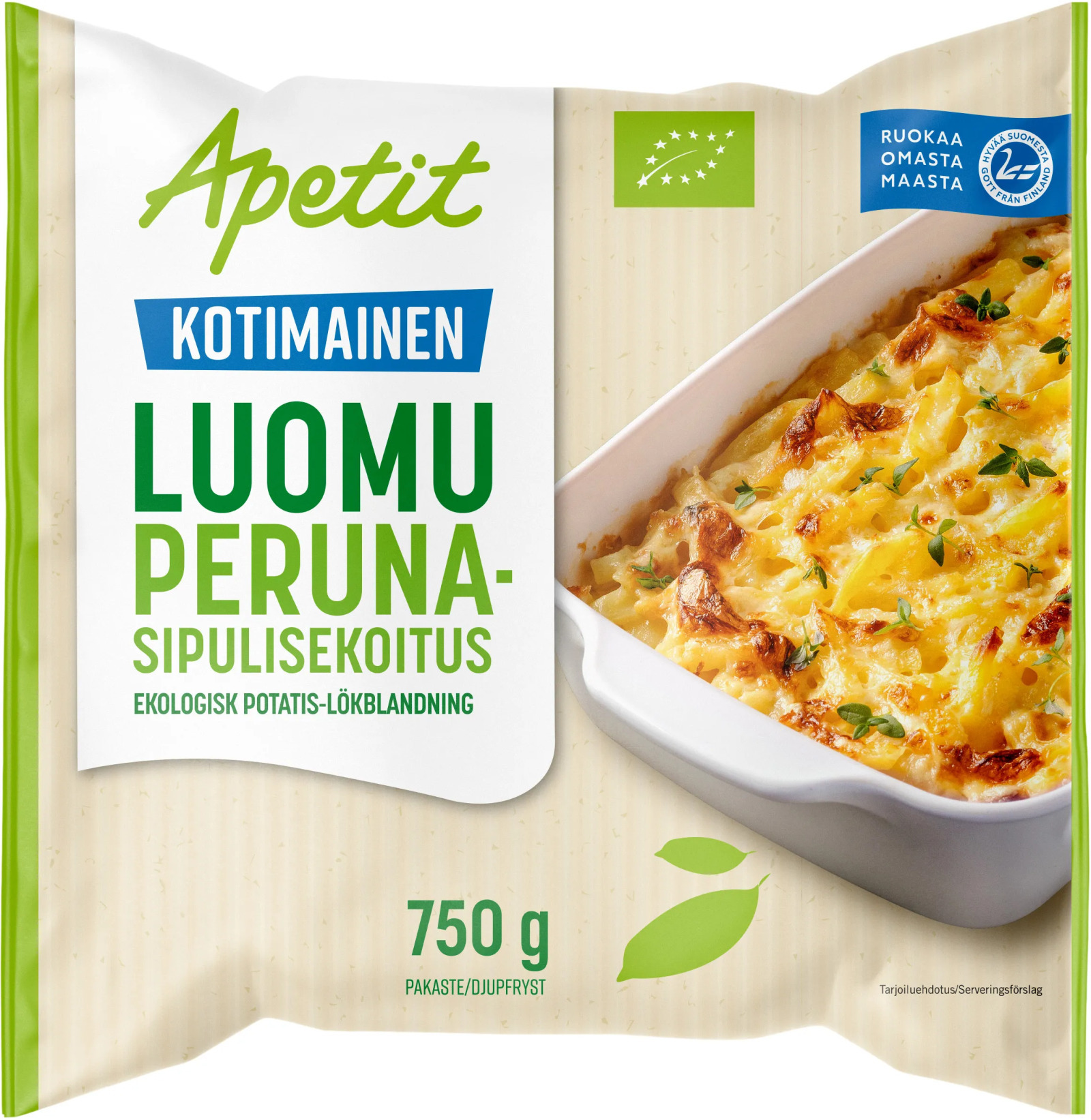 Apetit Kotimainen Luomu peruna-sipulisekoitus pakaste 750g