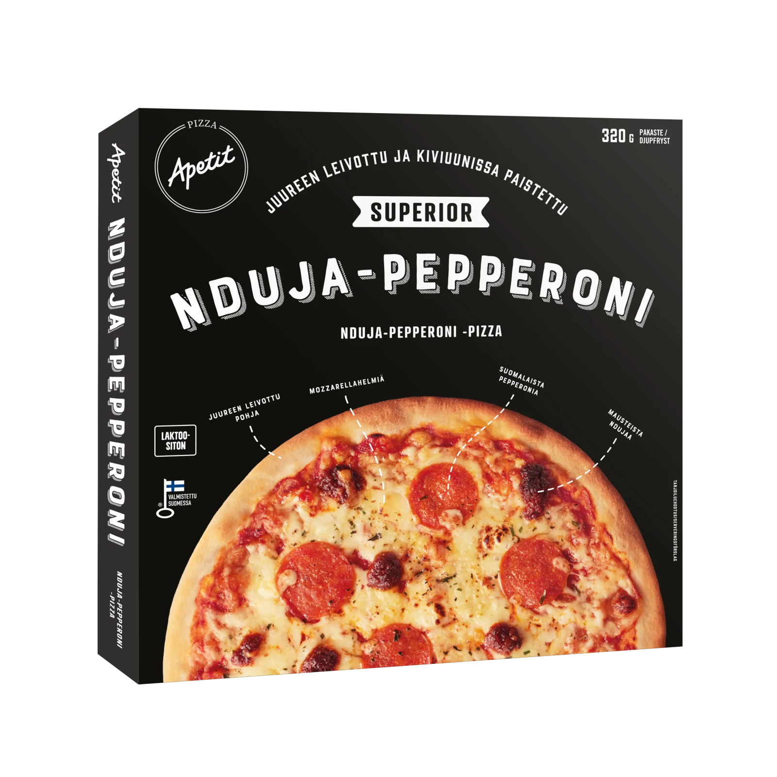 Apetit Superior Nduja-pepperoni pizza pakaste 320g