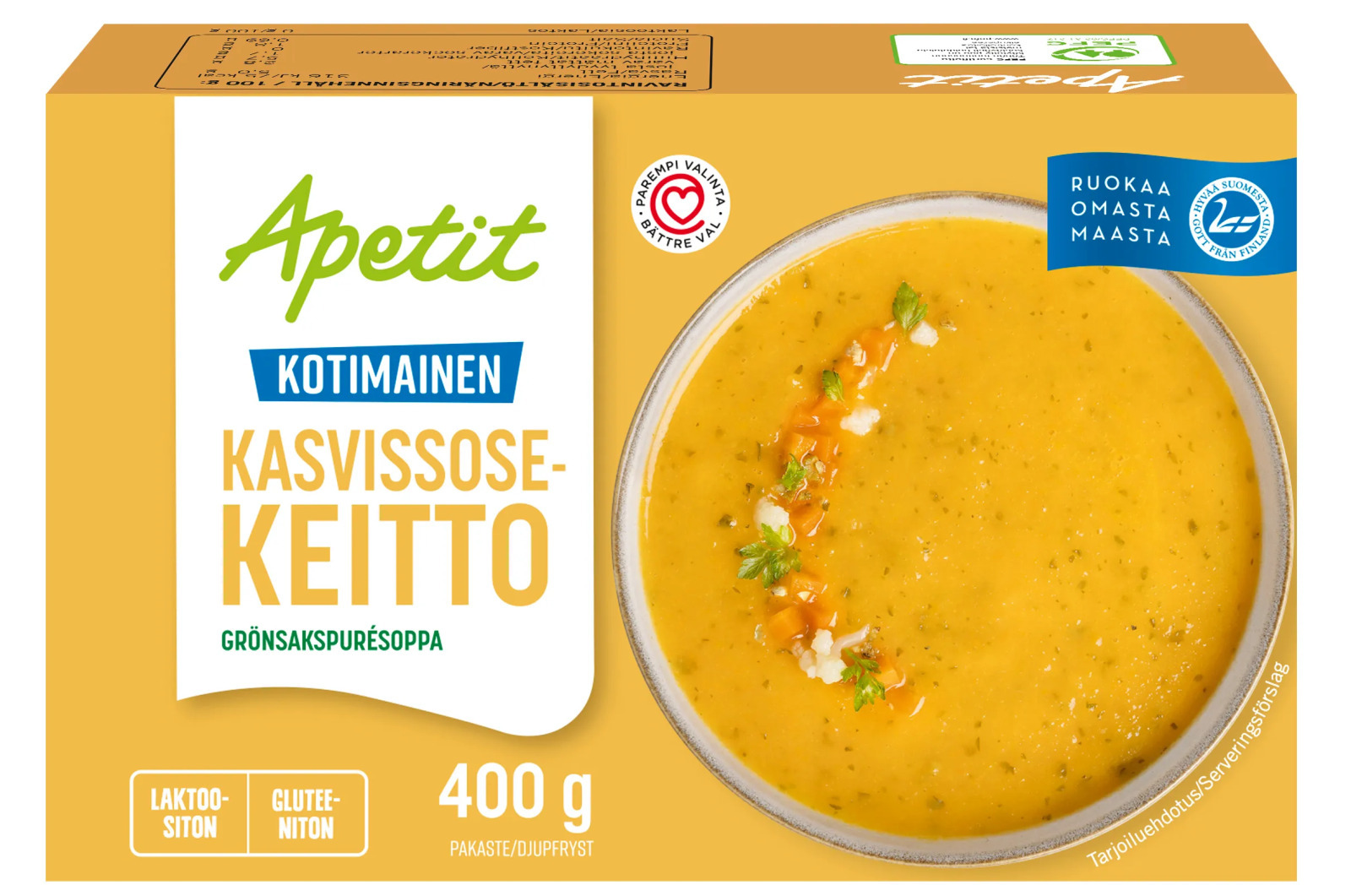 Apetit Kotimainen Kasvissosekeitto pakaste 400g