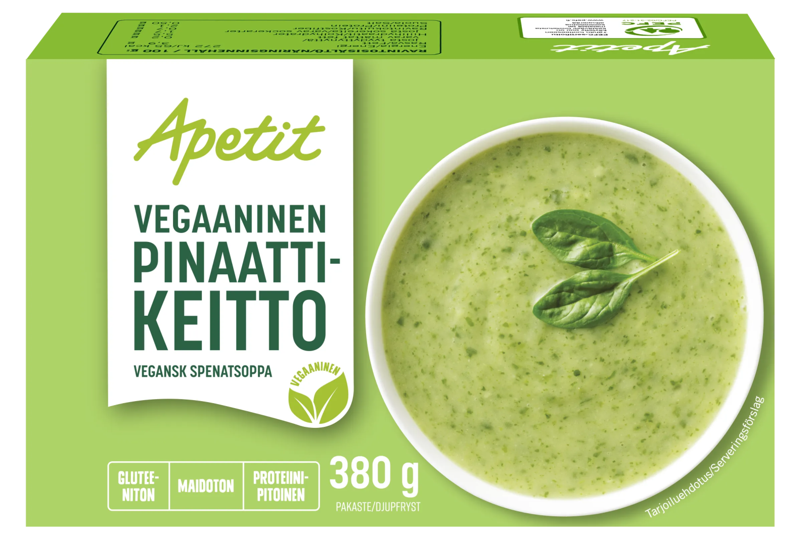 Apetit Vegaaninen pinaattikeitto pakaste 380g