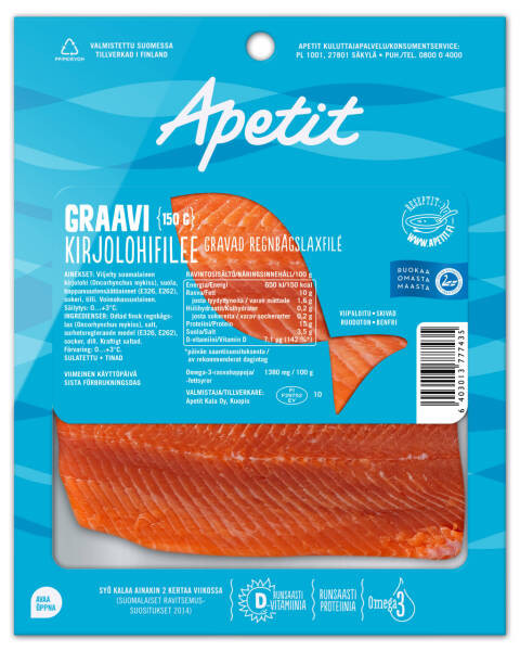 Apetit Graavi kirjolohifilee 150 g