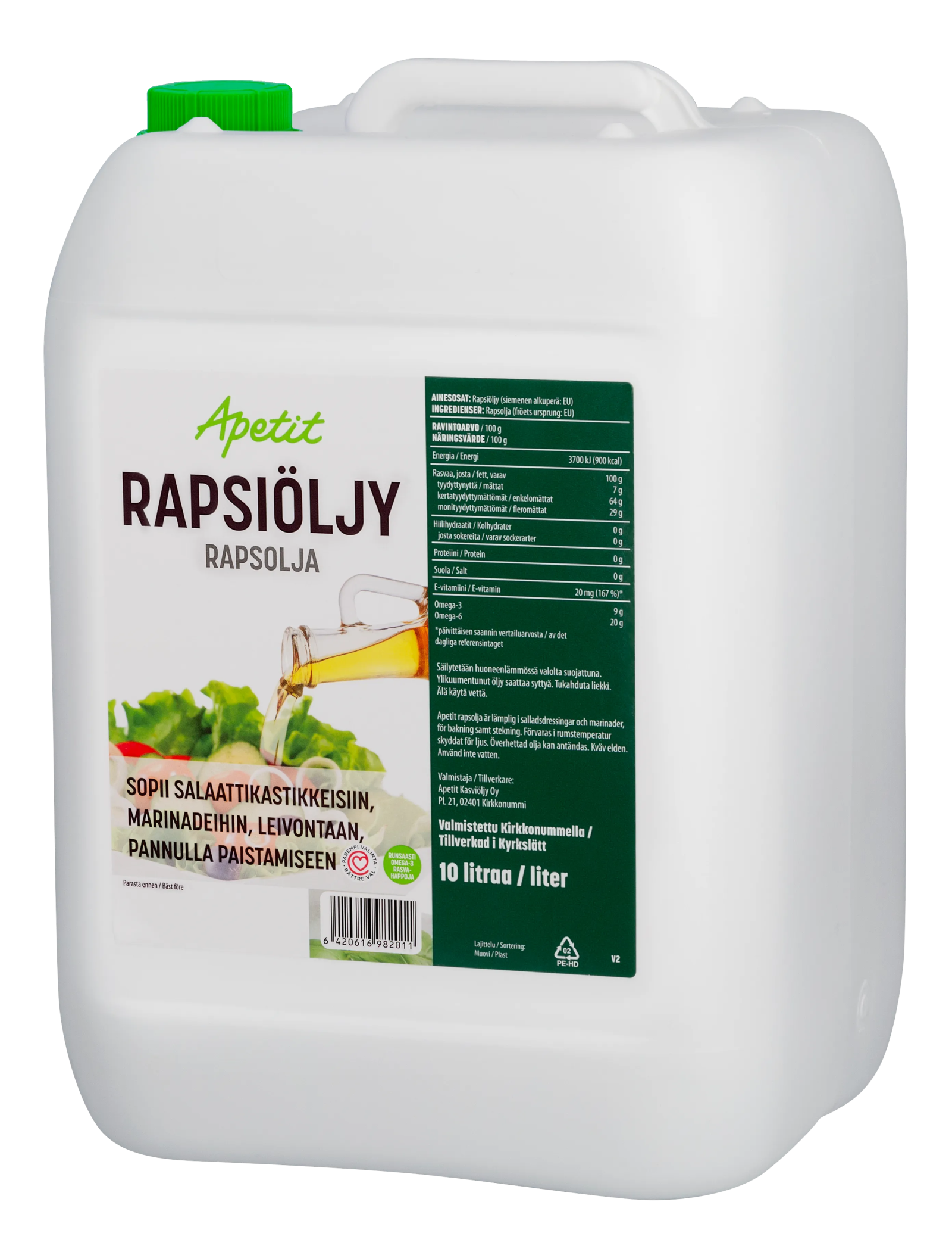 Apetit Rapsiöljy 10L