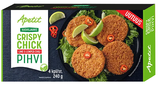 Apetit Kasvisjauhis Crispy Chick pihvi Lime&Lempeä chili pakaste 240g