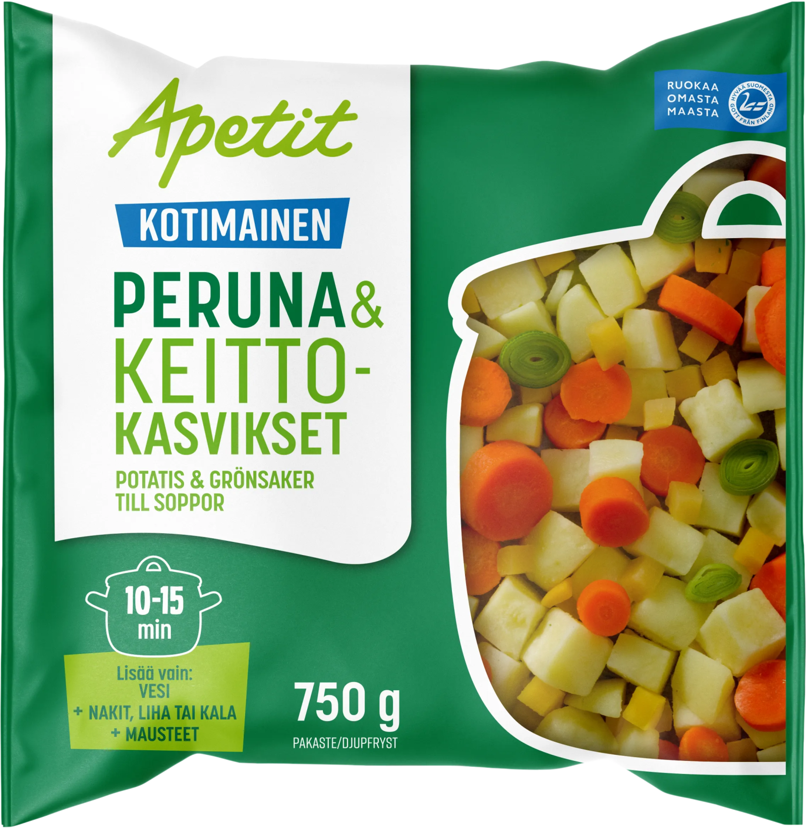 Apetit Kotimainen Peruna & keittokasvikset pakaste 750g