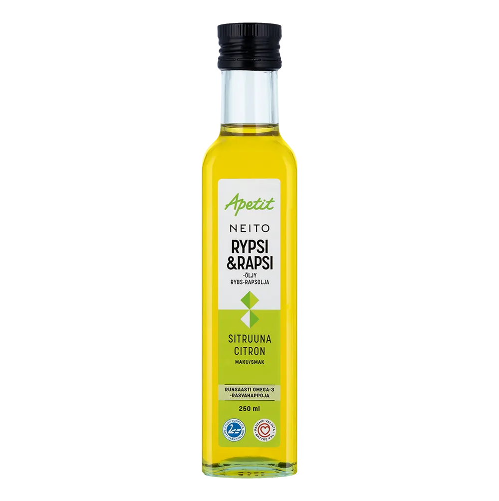 Apetit Neito Puristettu sitruunan makuinen rypsi&rapsiöljy 250ml