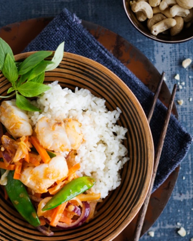 Kasviksia curry-kookoskastikkeessa à la Tuorekset