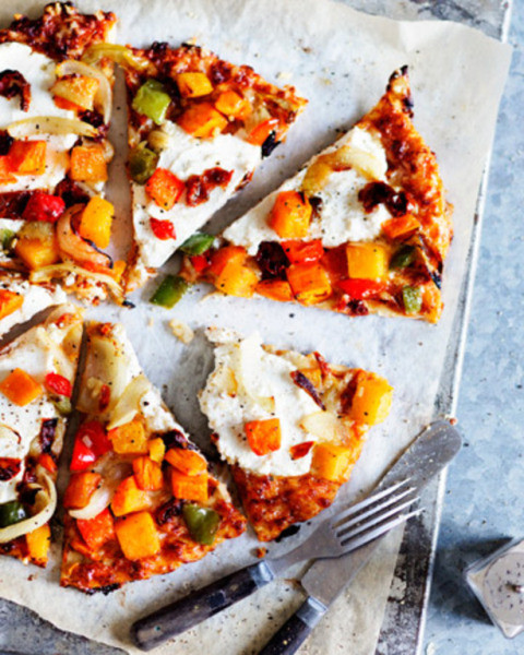 Ricotta-kasvispizzat kahdelle