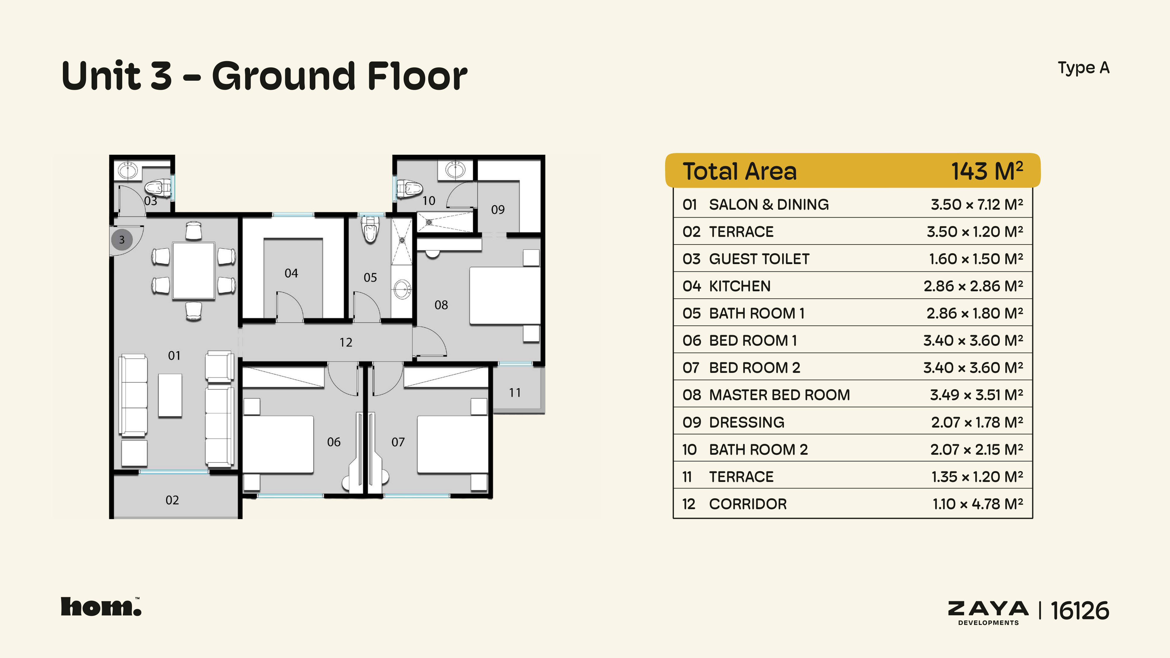 Floor plan for apartment at HOM