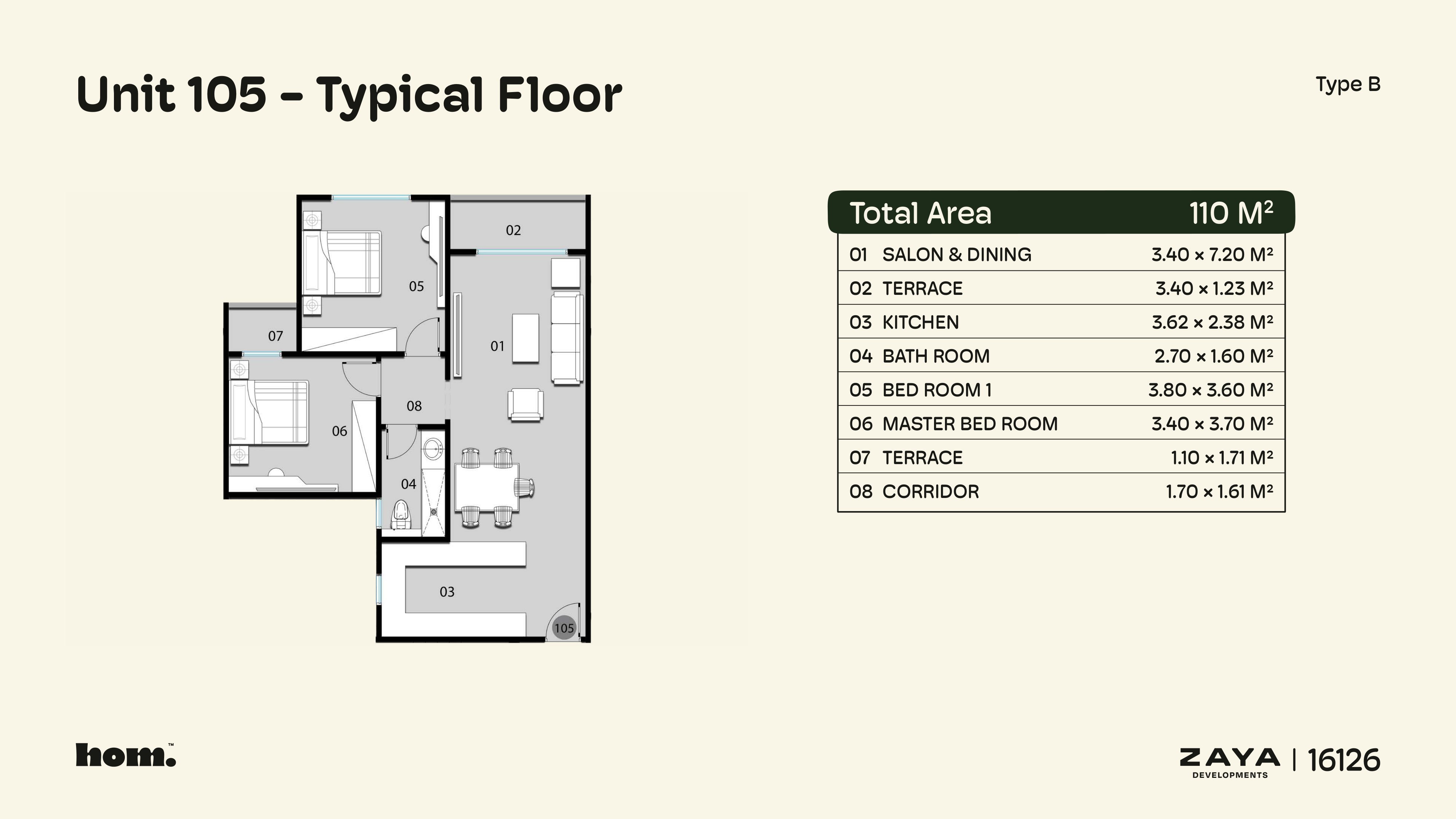 Floor plan for apartment at HOM