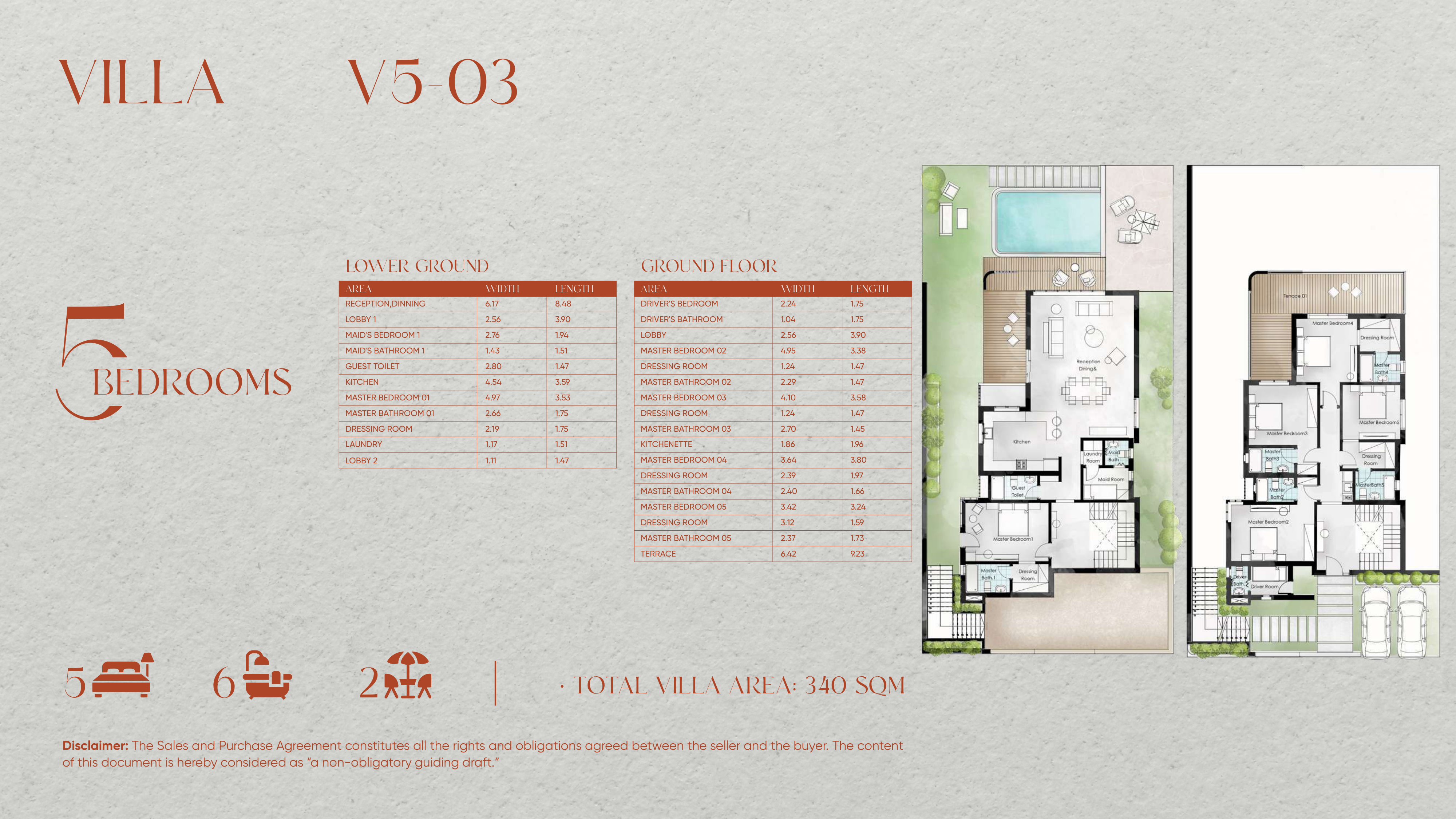 Floor plan for villa at Beit Al Bahr