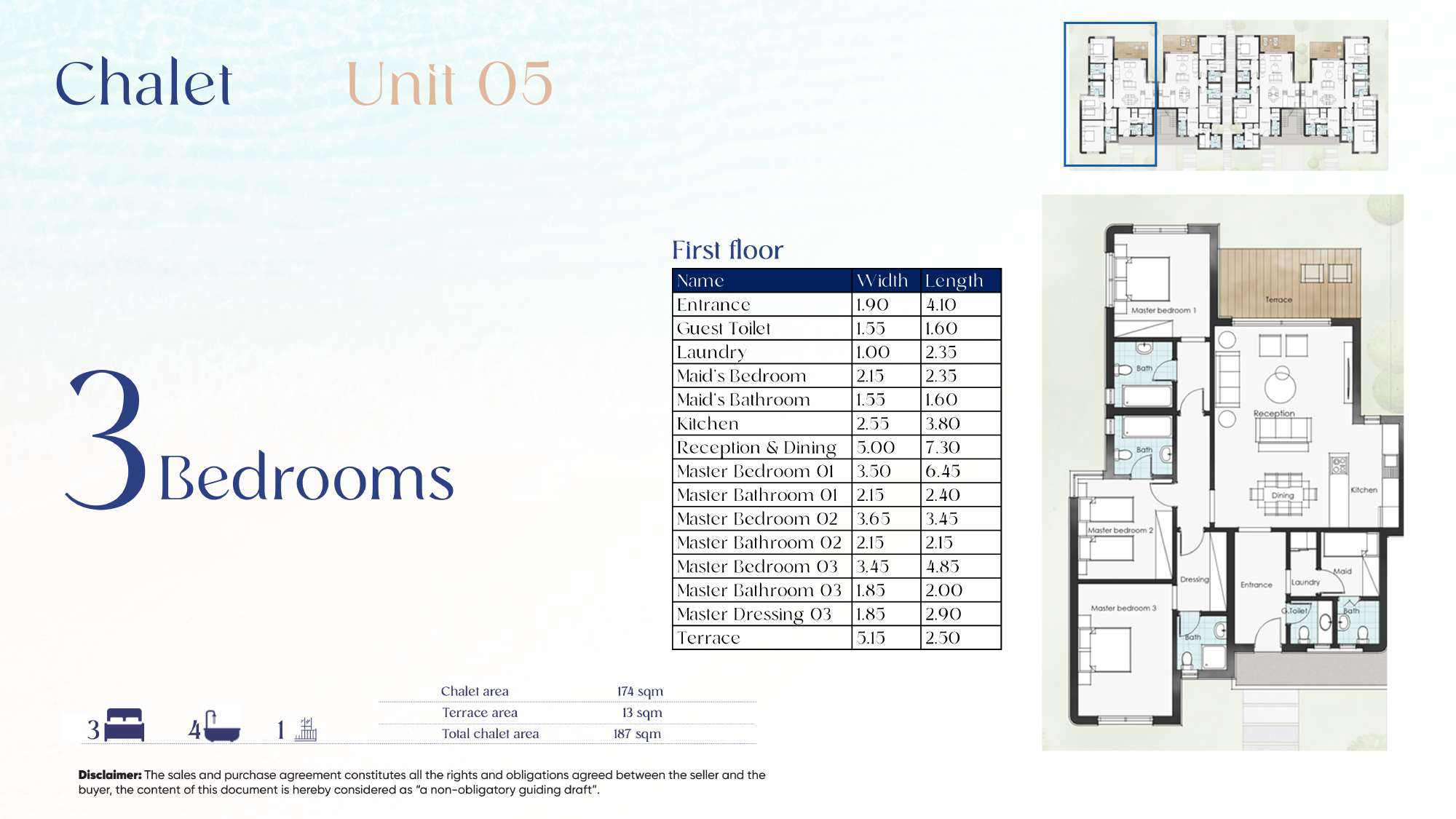 Floor plan for chalet at Beit Al Bahr