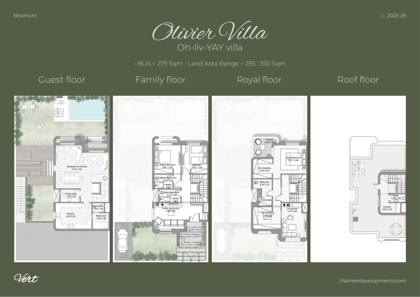 Floor plan for villa at Vert