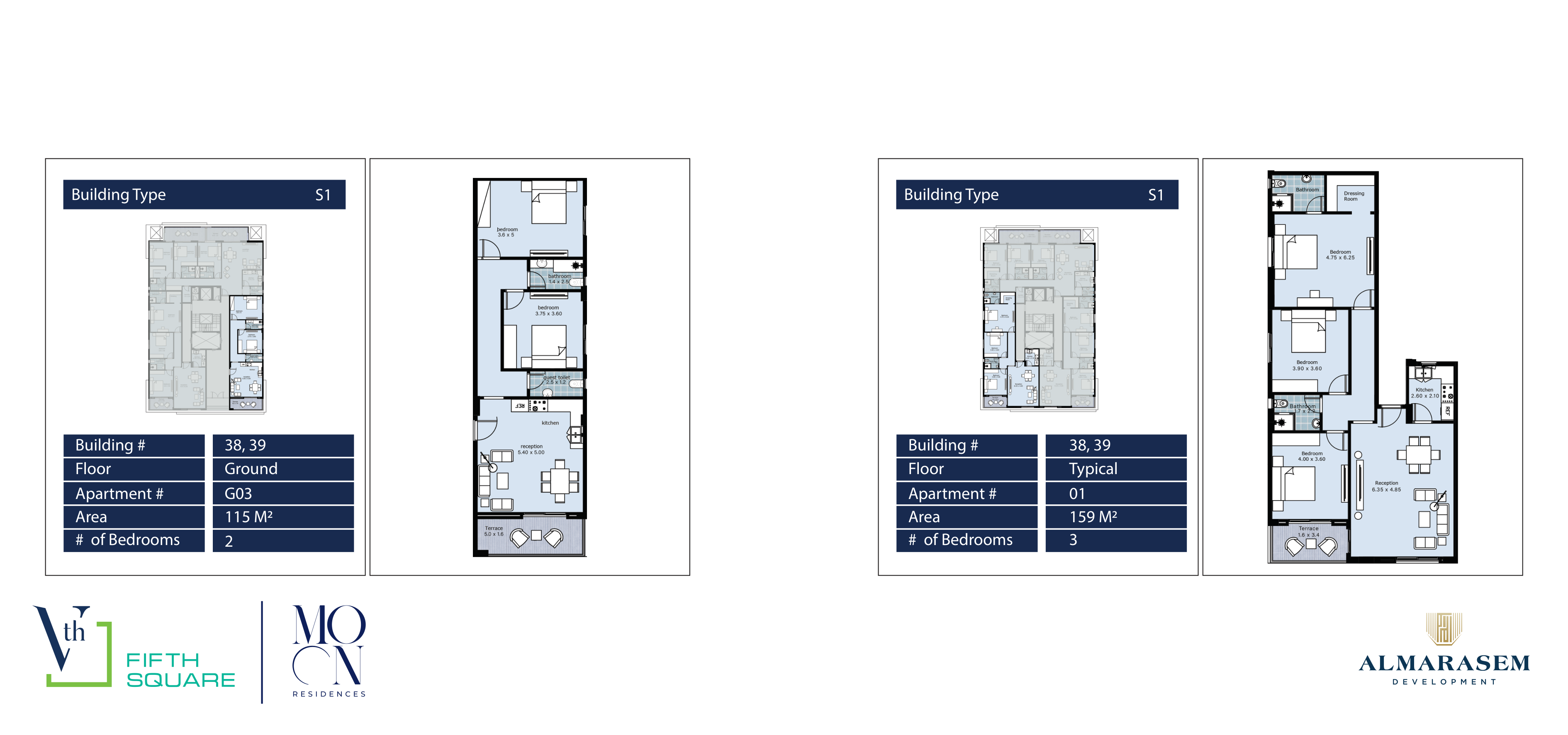 Floor plan for apartment at Fifth Square Al Marasem