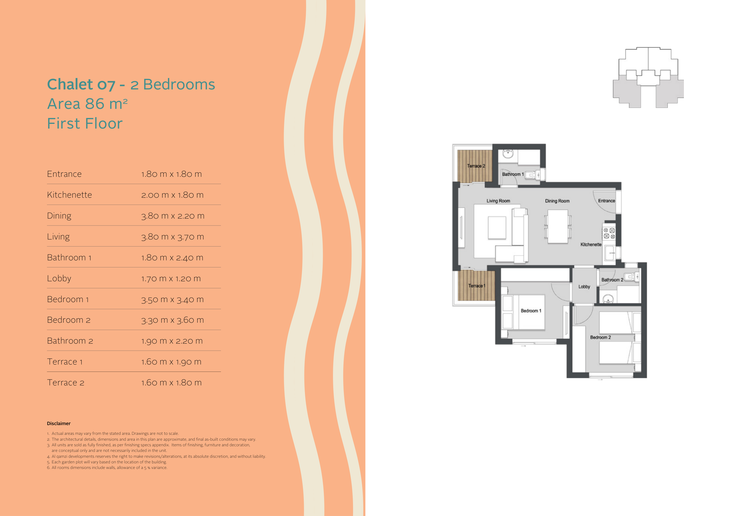 Floor plan for chalet at Surf and Sand - Seazen