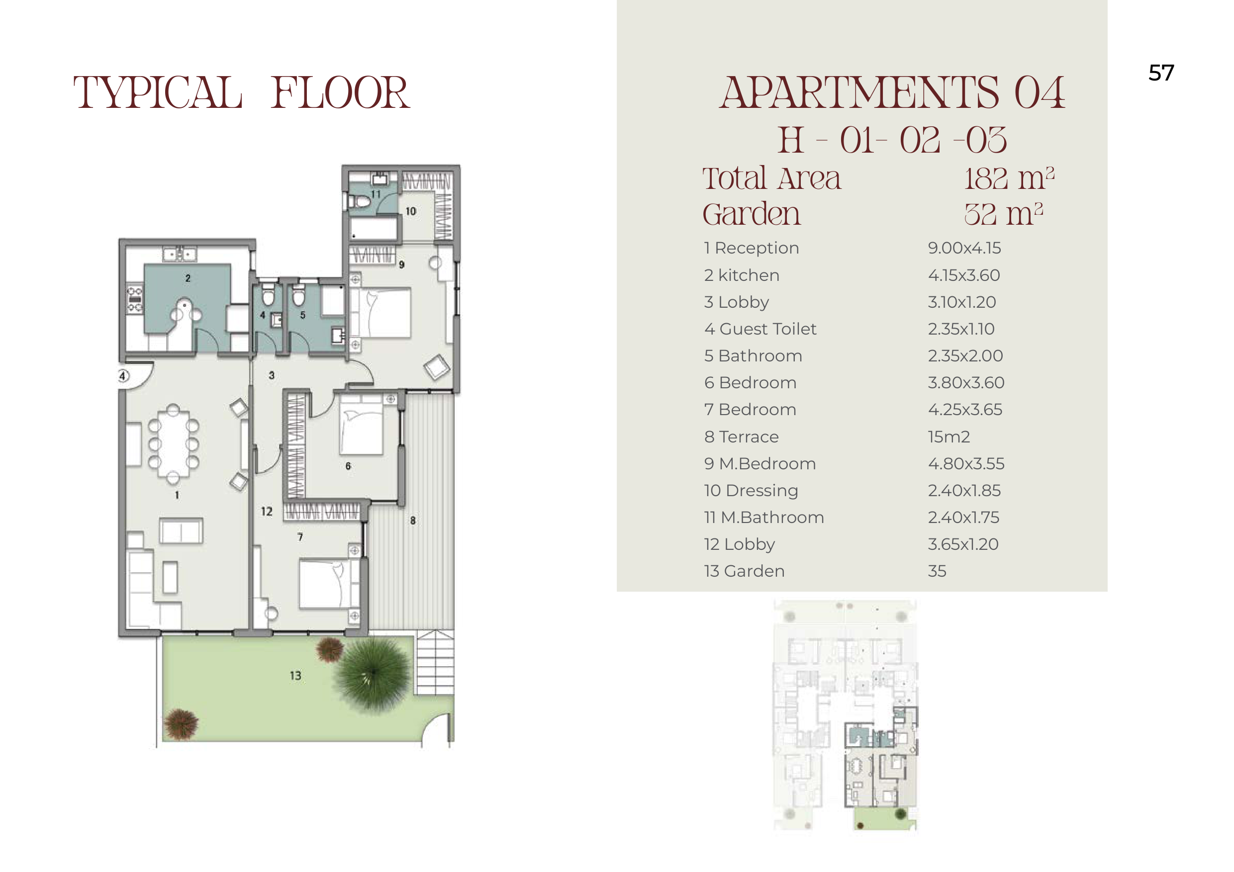 Floor plan for apartment at Upmount