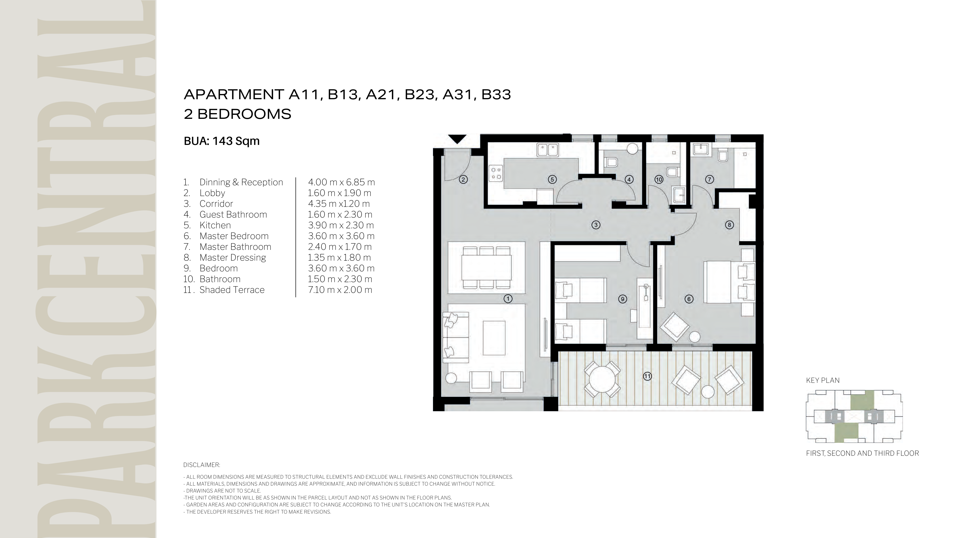 Floor plan for apartment at Park Central