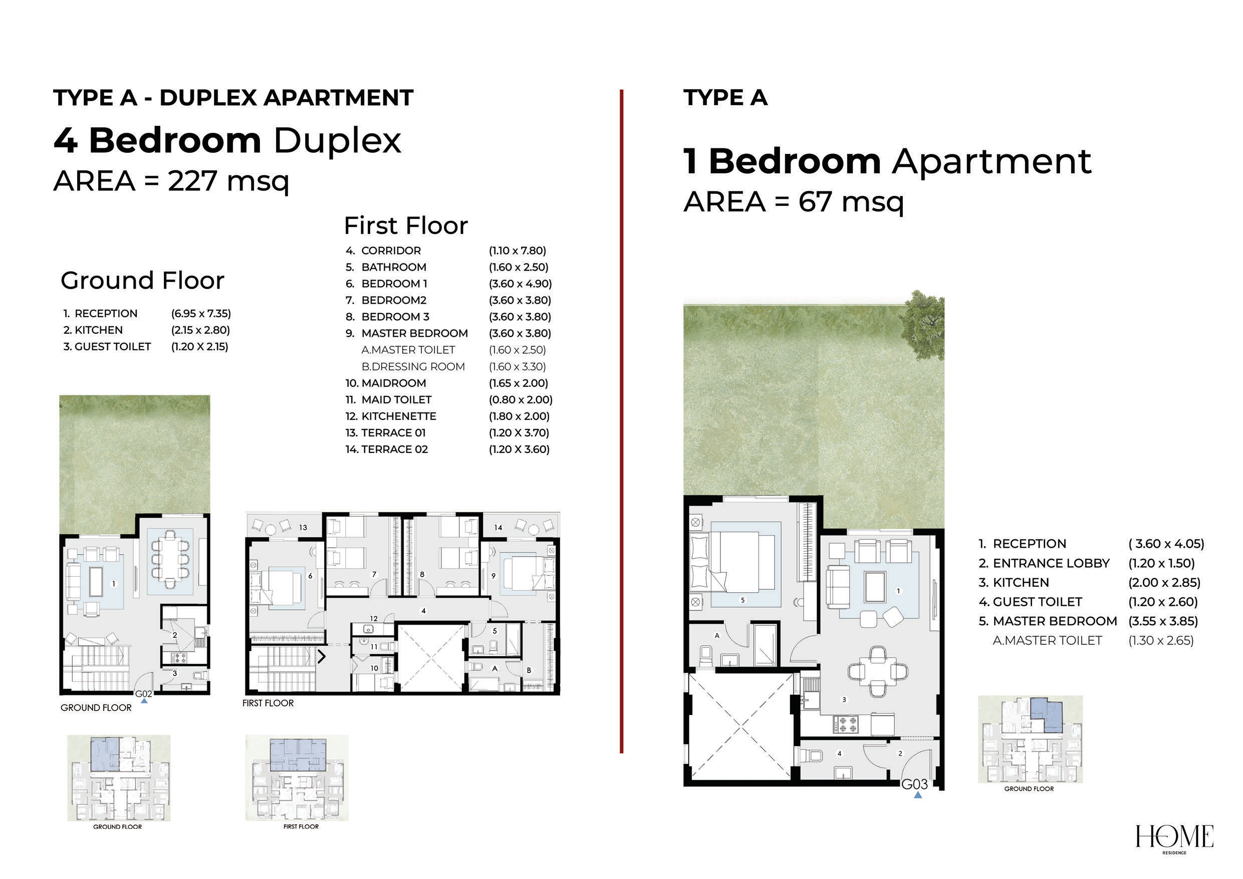 Floor plan for apartment at Home Residence