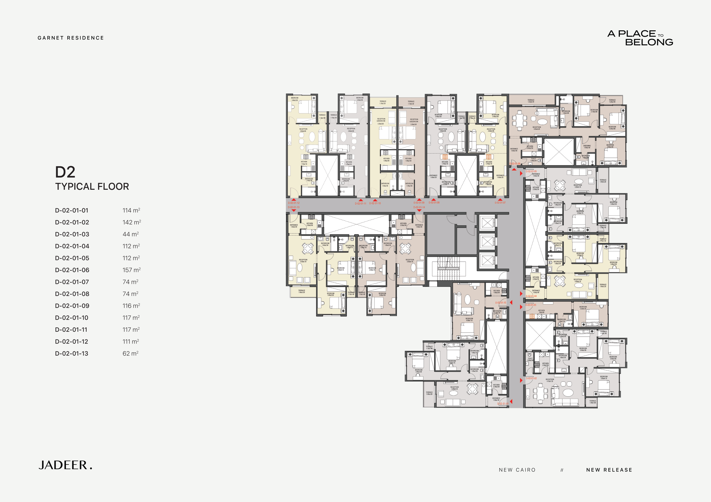Floor plan for studio at Garnet
