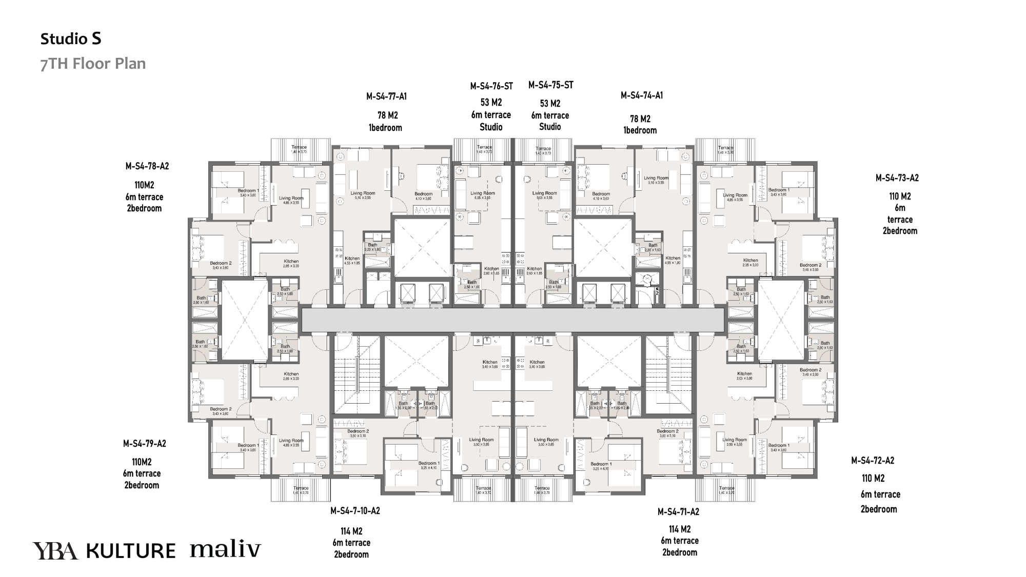 Floor plan for apartment at Maliv