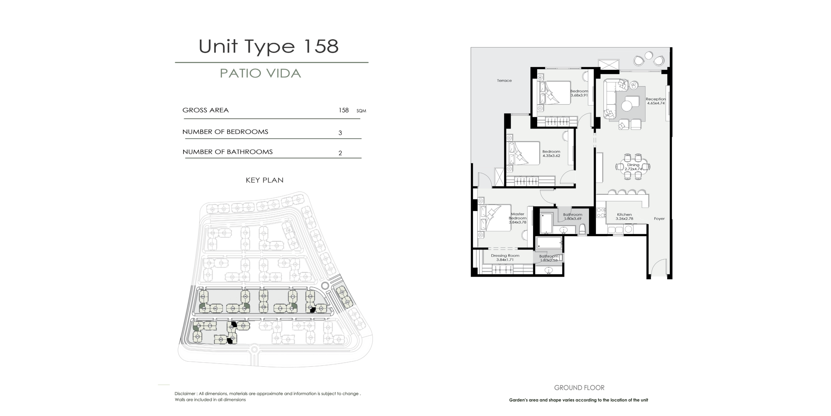 Floor plan for apartment at Patio Vida