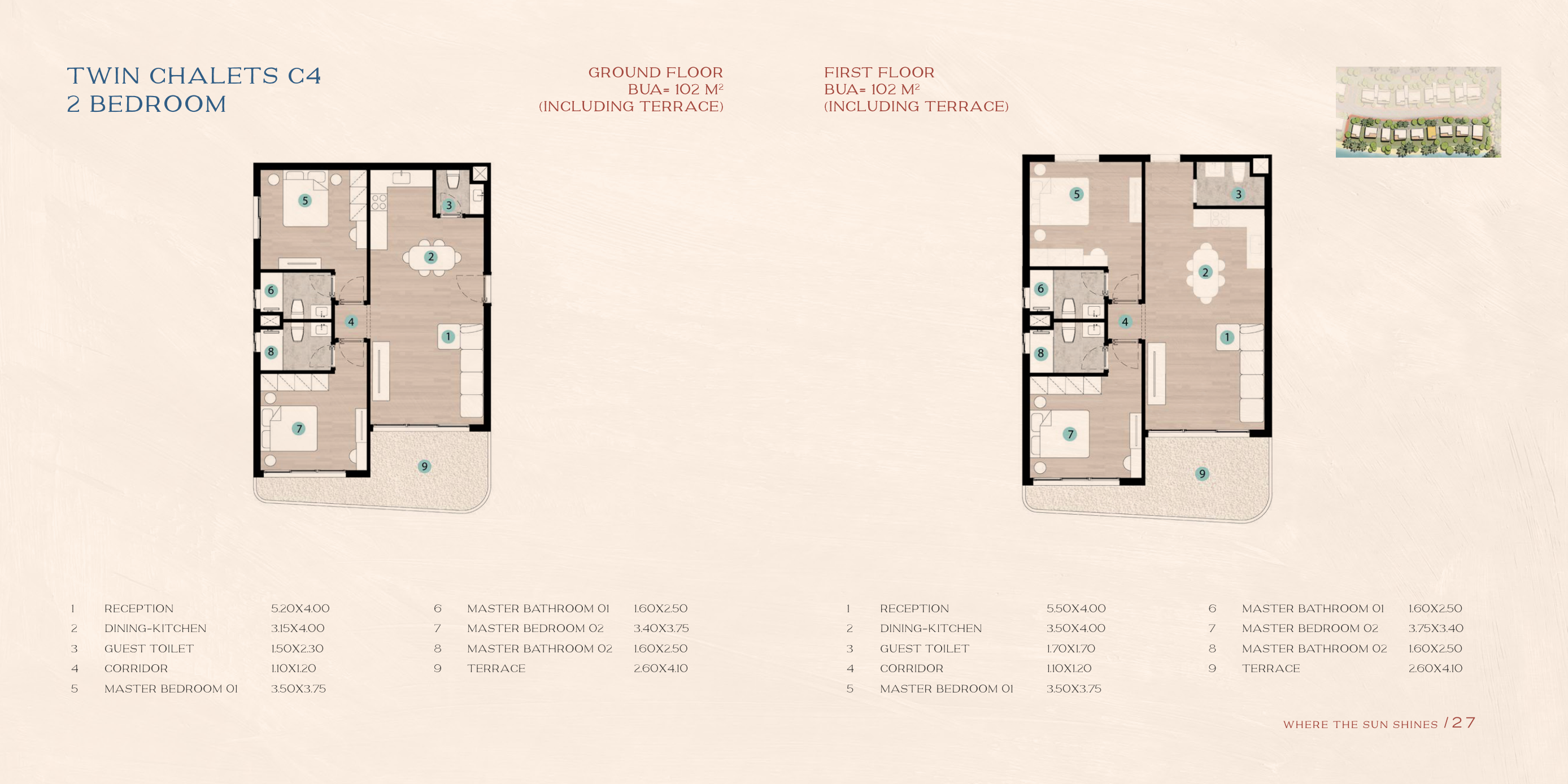 Floor plan for chalet at Azha North Coast