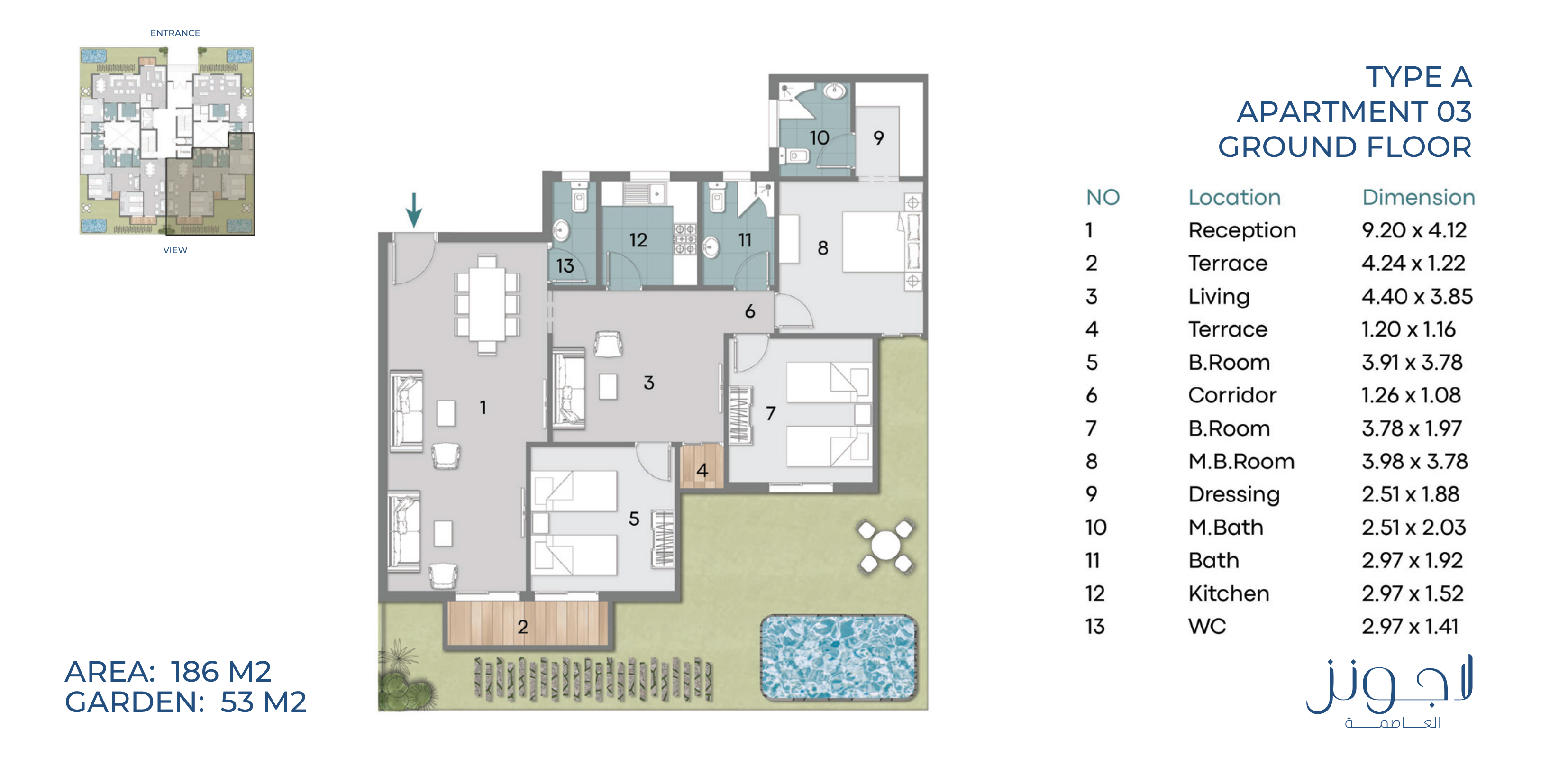 Floor plan for apartment at Lagoons New Capital