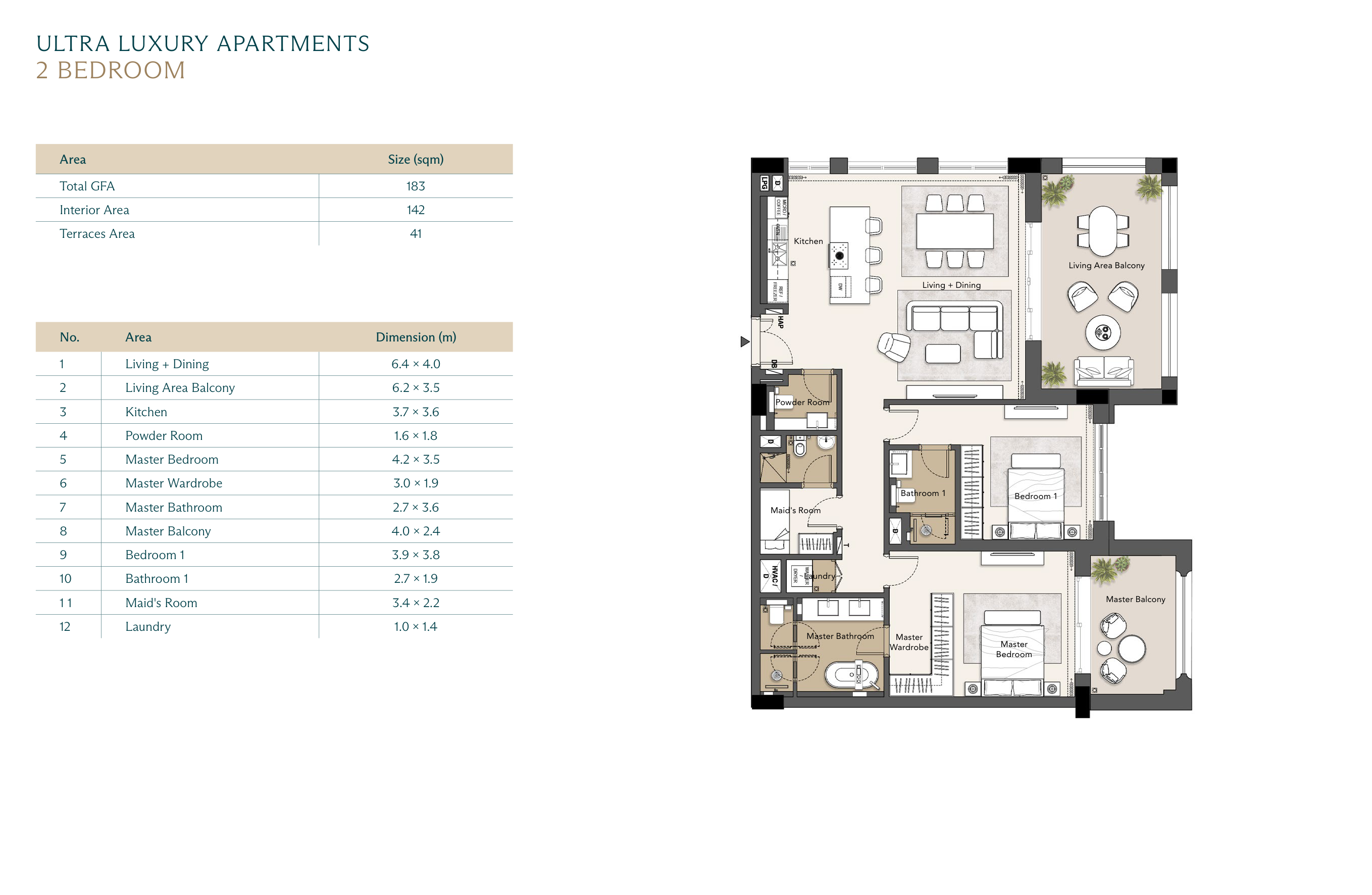 Floor plan for apartment at Ras El Hekma Egypt