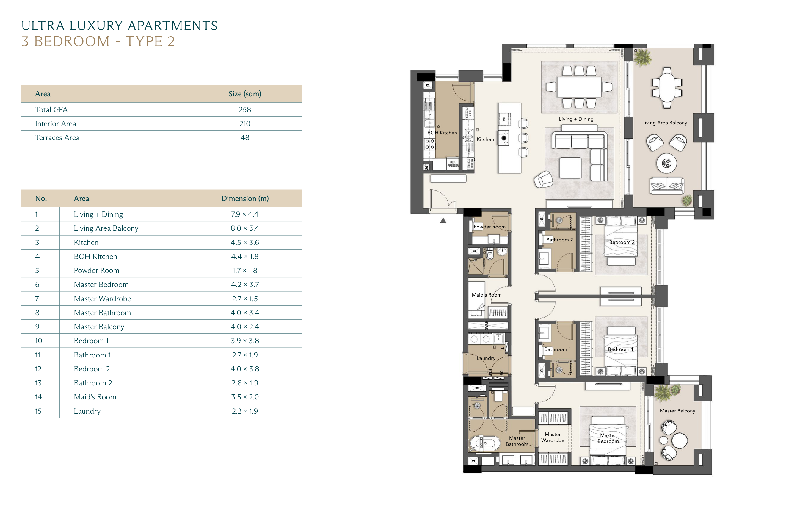 Floor plan for apartment at Ras El Hekma Egypt