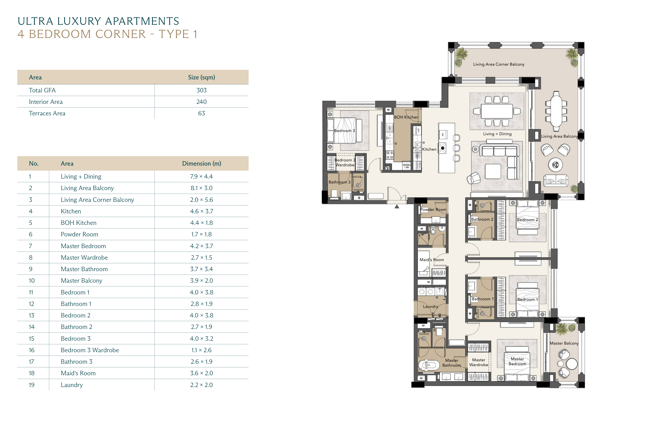 Floor plan for apartment at Ras El Hekma Egypt