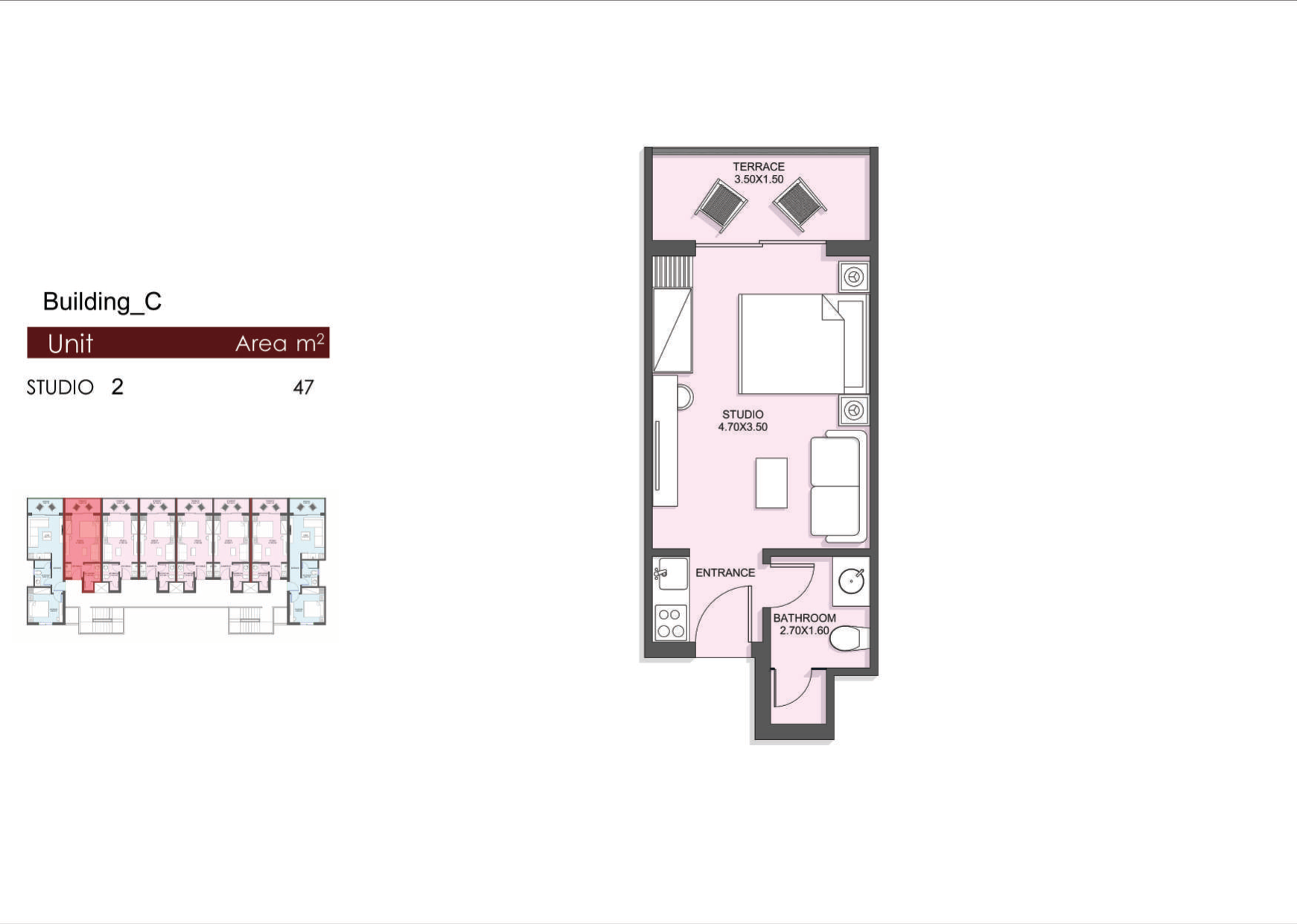 Floor plan for studio at Sadaf