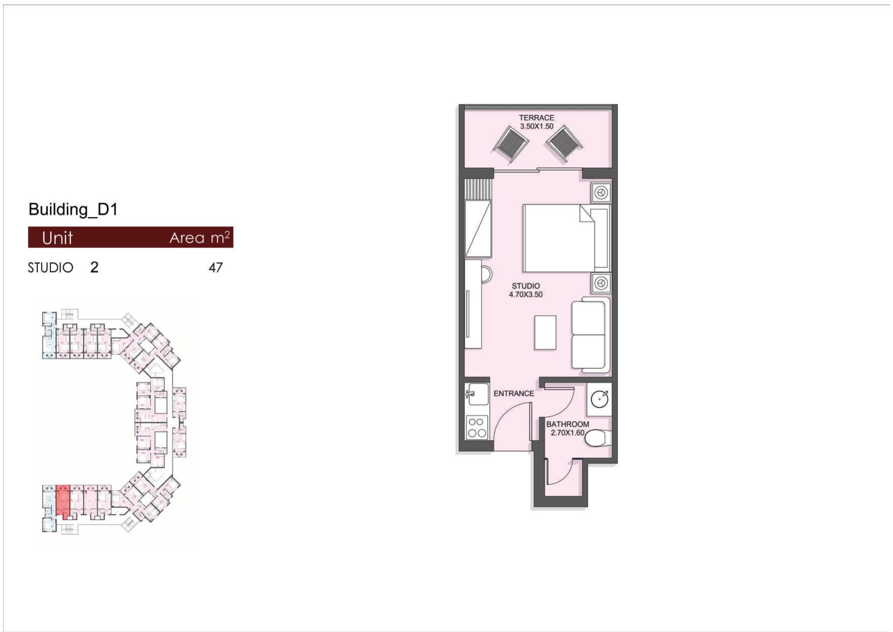 Floor plan for studio at Sadaf